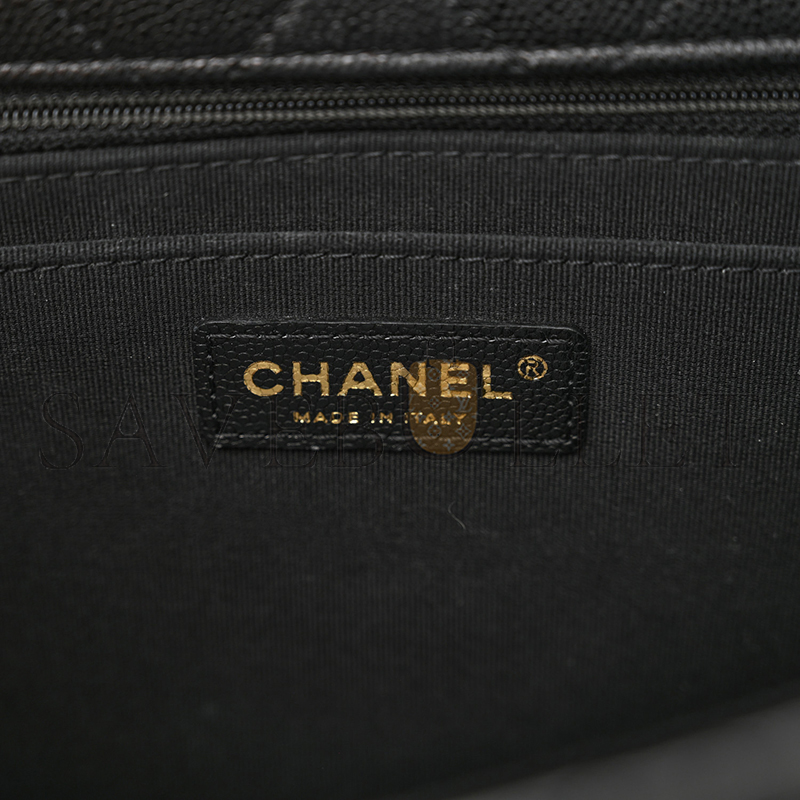 CHANEL CAVIAR QUILTED XXL TRAVEL FLAP BAG BLACK AS4661 (41*27*11cm)